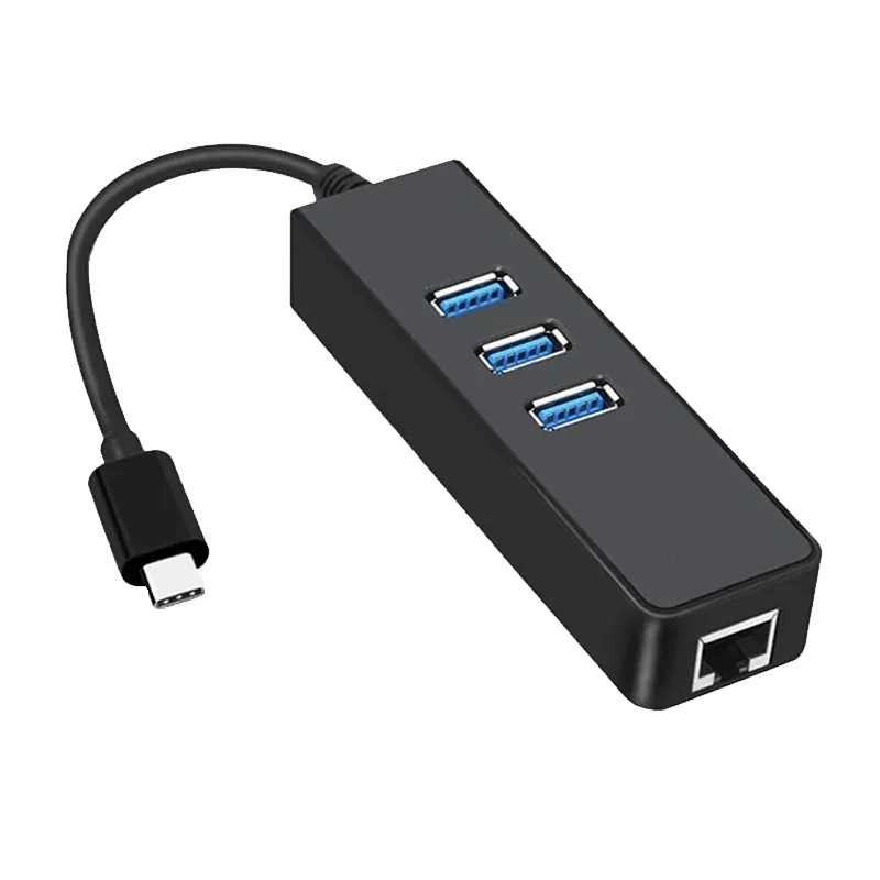 Type C to LAN Giga + USB Hub 3 Port