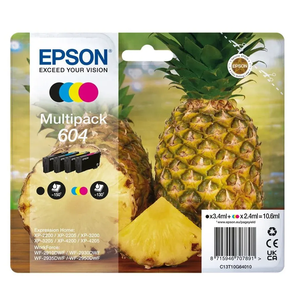 EPSON C13T10G64010 ORIGINAL INK #604 ALL COLORS