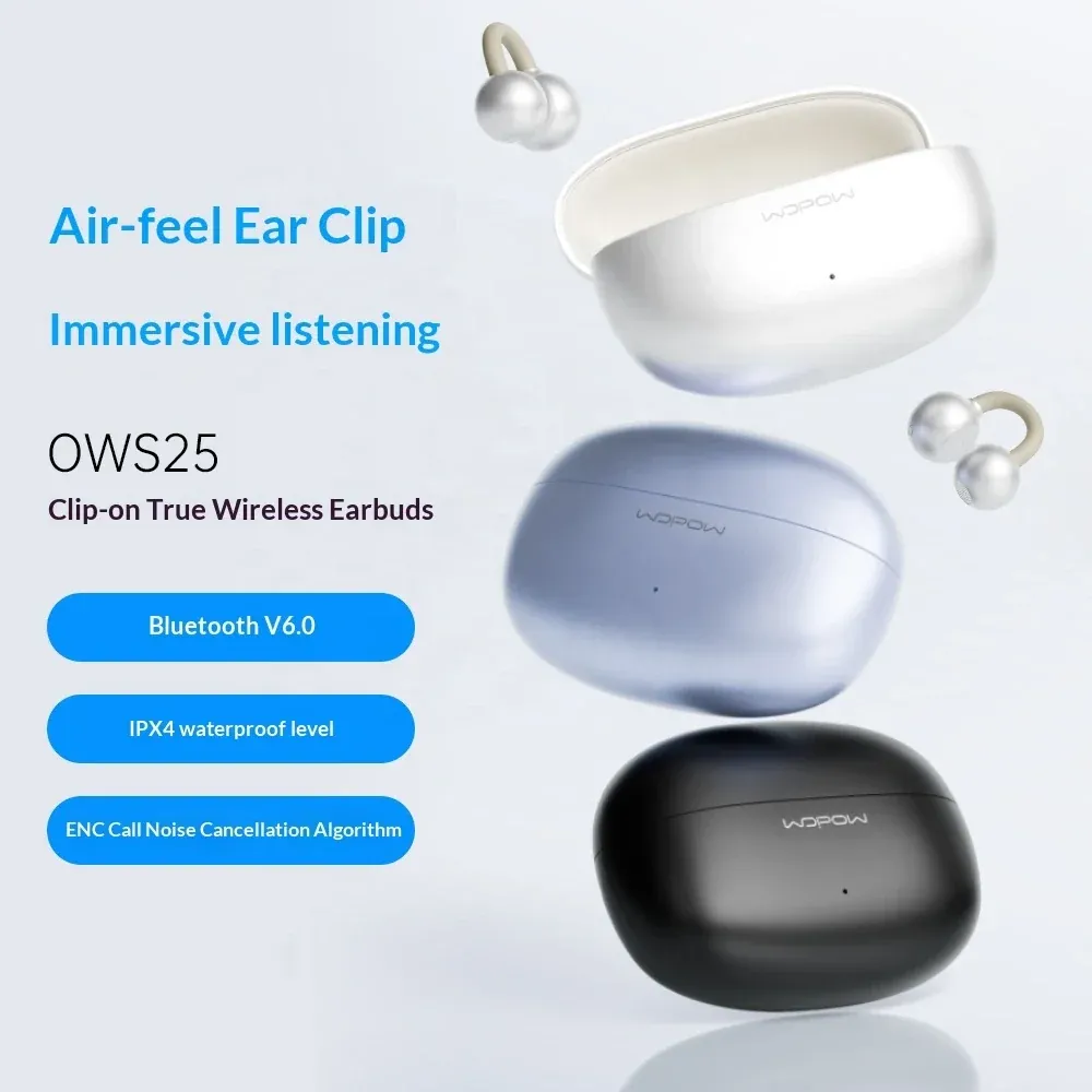 Wopow OWS-25 Open-Ear Wireless Earbuds — White