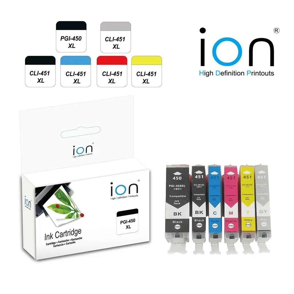 ION CANON PGI450 / CLI451 COMPATIBLE — BLACK HIGH CAPACITY