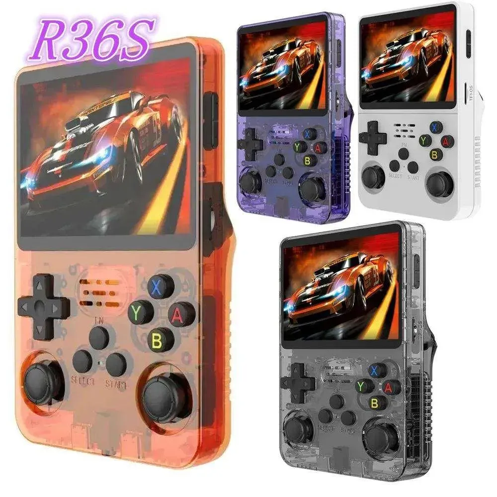 R36S Retro Handheld Game Console — Black