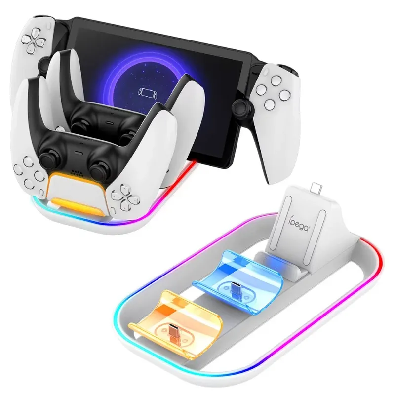 IPEGA RGB Charging Station for PS Portal & PS5 Controllers - PG-P5P03