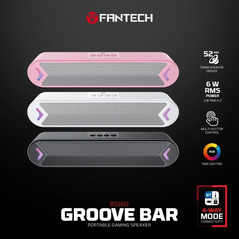 Fantech GROOVE BAR BS160 4-Way Connectivity Gaming Soundbar — Pink