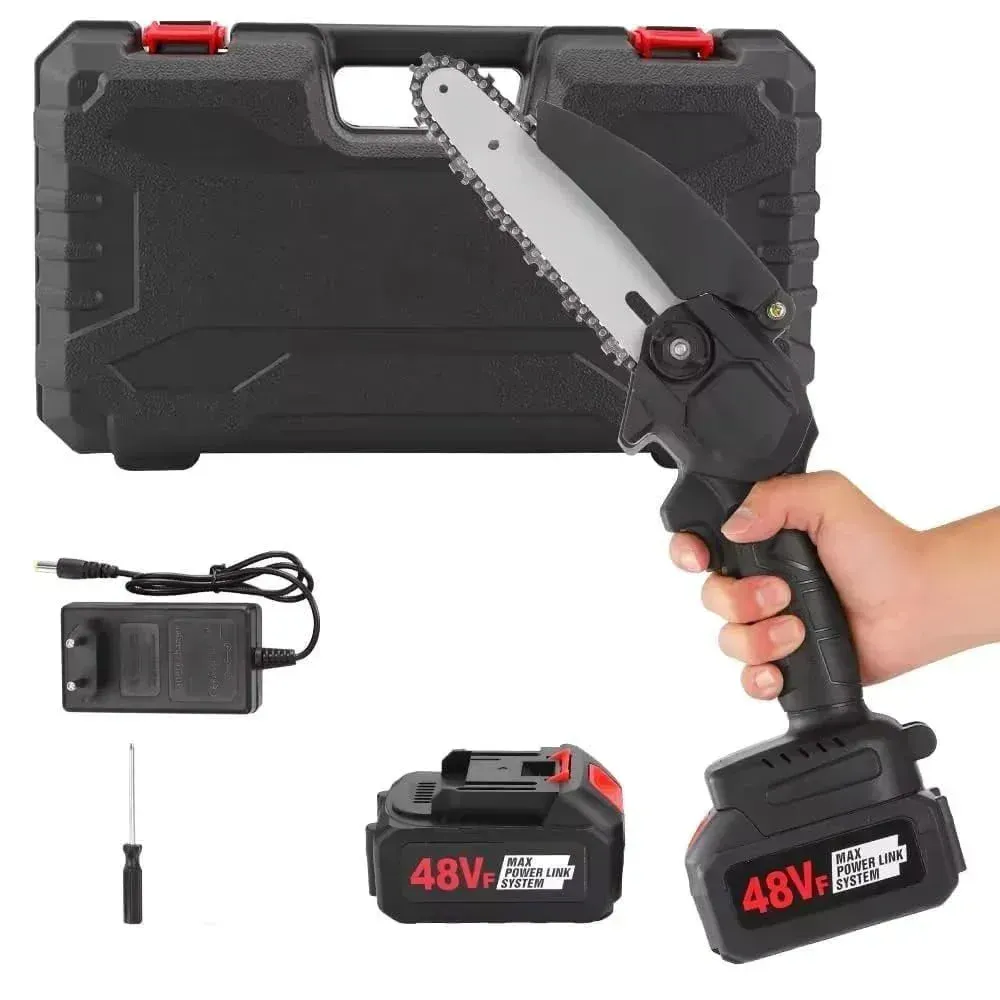 Mini Cordless Electric Chainsaw 48V Portable Pruning Saw Kit