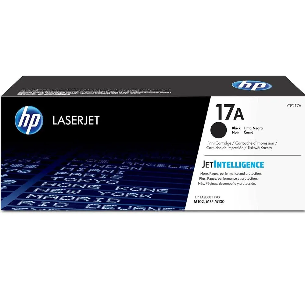 HP #17A & #19A ORIGINAL BLACK TONER & DRUM - CF217A & CF219A — BLACK