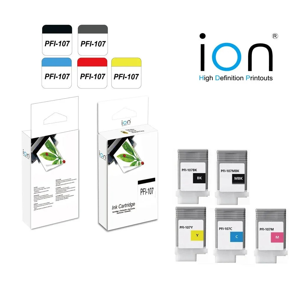 ION CANON PFI107 COMPATIBLE INK — MATTE BLACK