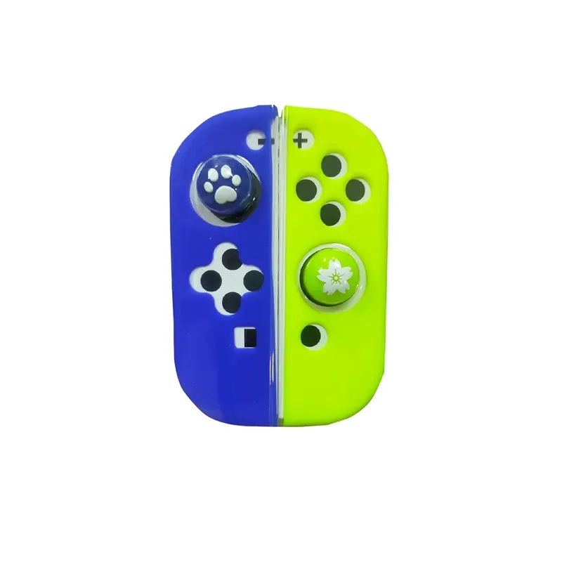 Lucky Fox Joy-Con Silicone Case with Thumb Grips - Blue/Yellow