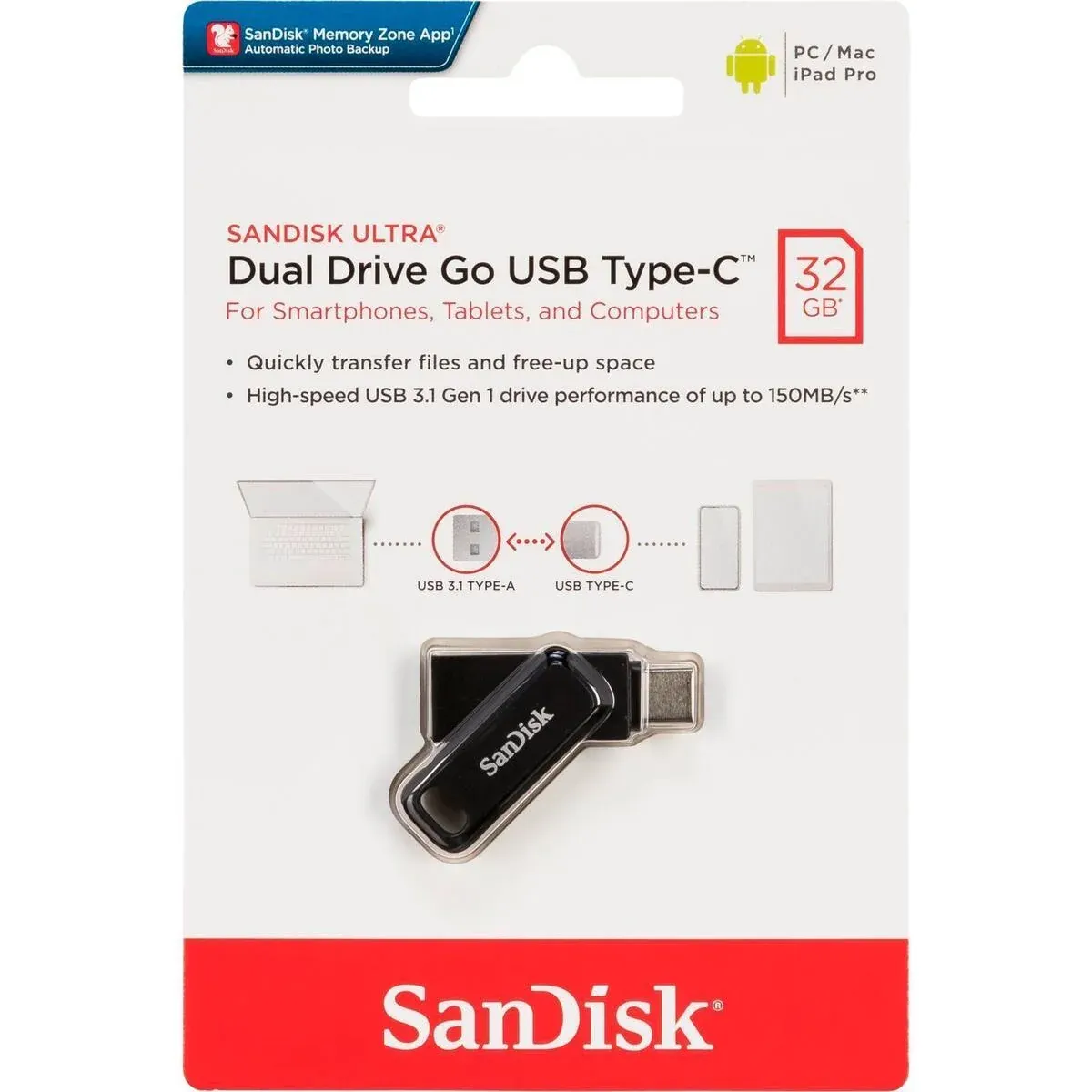 SANDISK ULTRA DUAL DRIVE 32GB GO TYPE-C USB 3.2