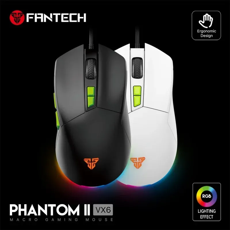 Fantech Phantom II VX6 Macro Gaming Mouse — White