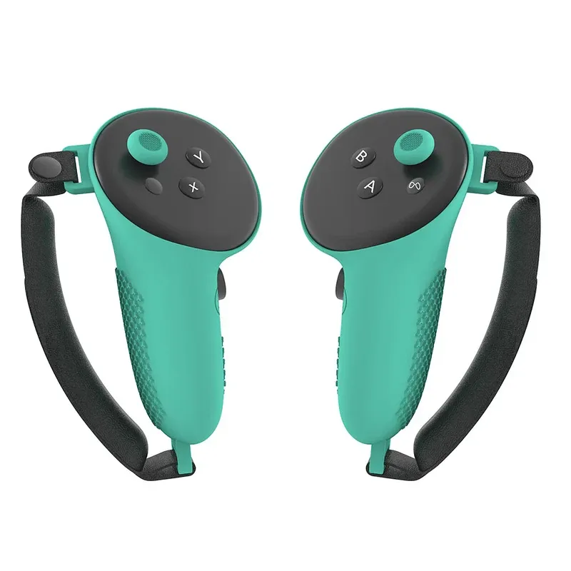 VR Controller Protective Silicone Cover with Analog Grips For Meta Quest 3 & Meta Quest 3s Controllers - Turquoise