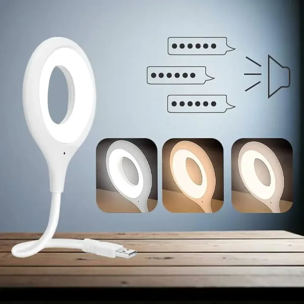 USB Smart Voice-Controlled LED Light with 3 Colour Modes