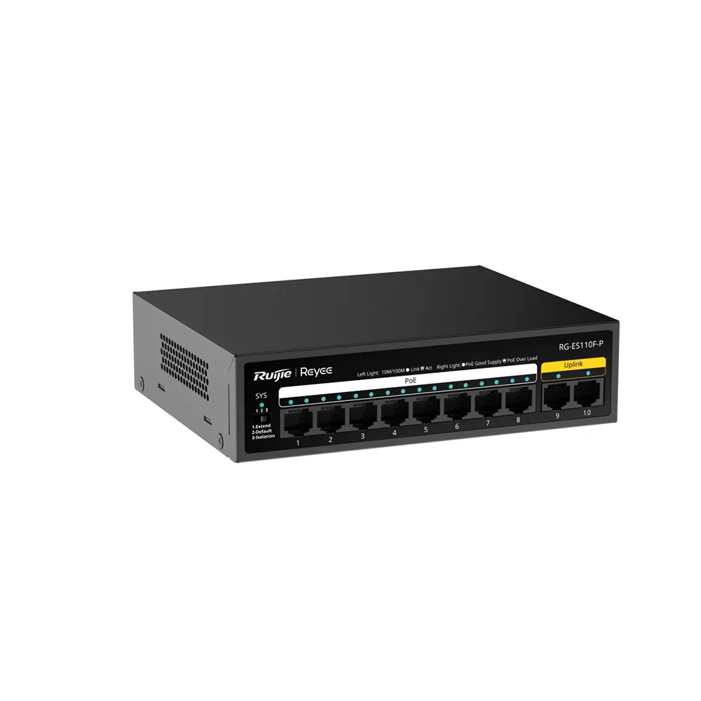 10-Port 10/100 Mbps Unmanaged PoE Switch