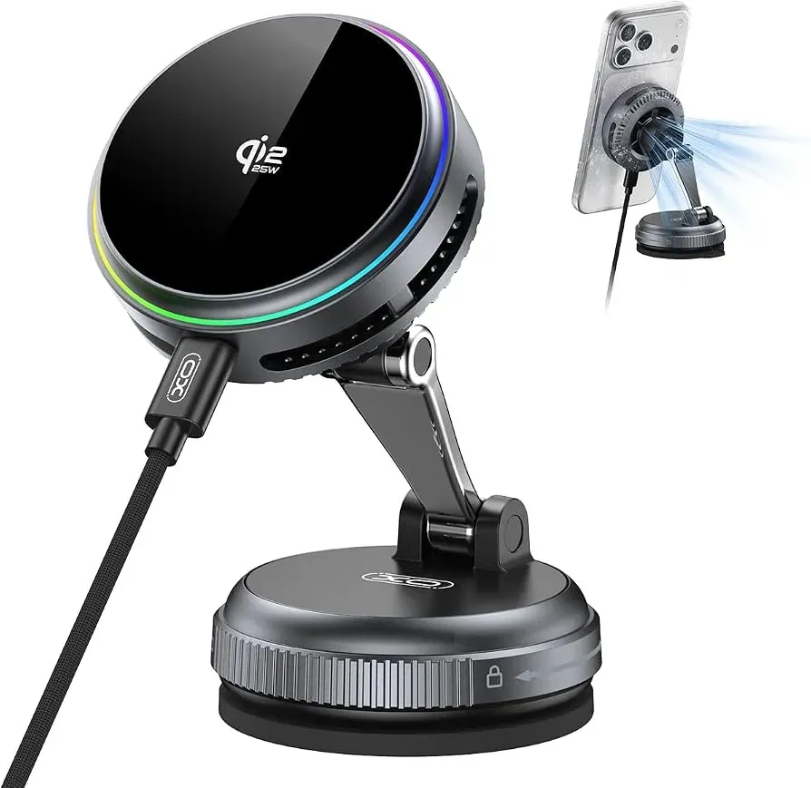 XO C5M Qi2.2 25W Cooling Car Charger Mount