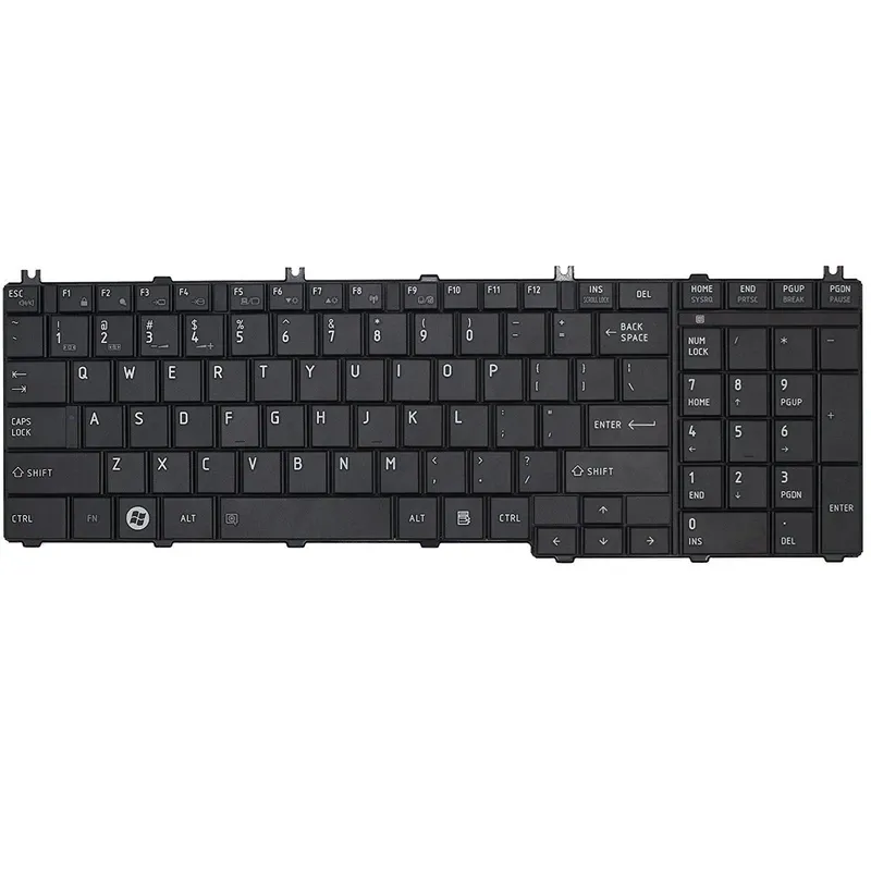 Compatible Replacement Laptop Keyboard for TOSHIBA C660 - C650 - L655 - L665 Black /V114326CK1 / BLACK