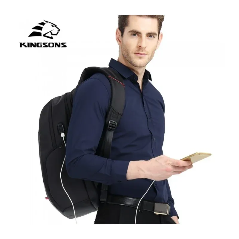 Kingsons KS3140W Multifunctional Black Laptop Backpack 13 to 17.3 inch