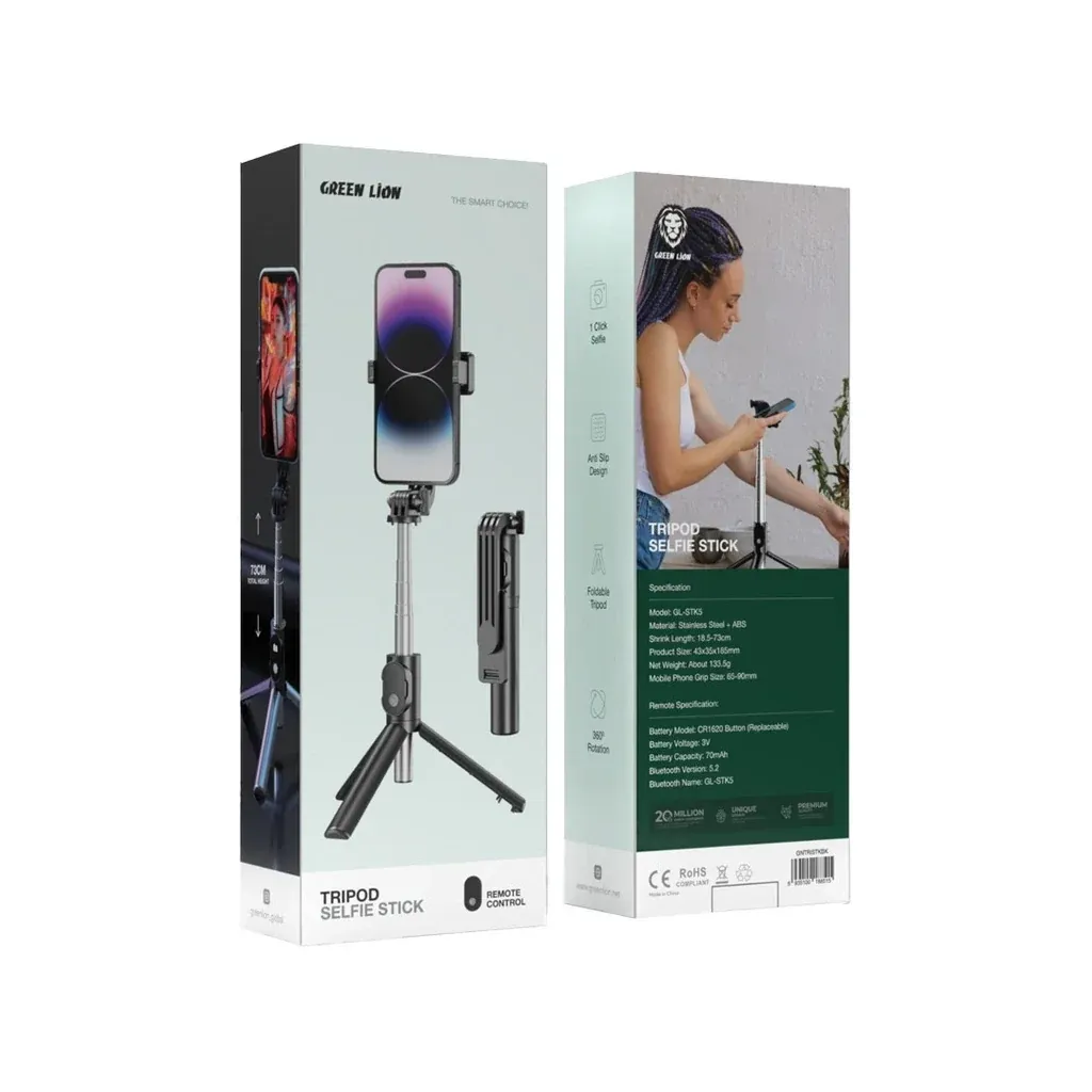 Green Lion Tripod Selfie Stick GL-STKS with Detachable Bluetooth Remote