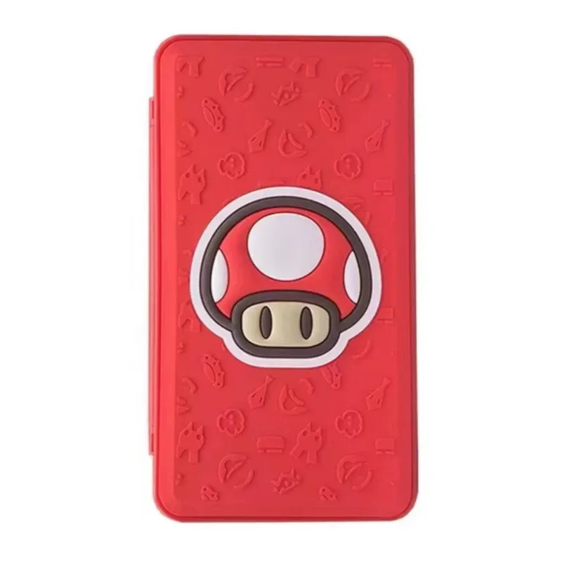 3D Pattern Game Card Case for Nintendo Switch with 24 Game Card Slots and 24 Micro SD Card Slots - Super Mario Mushroom