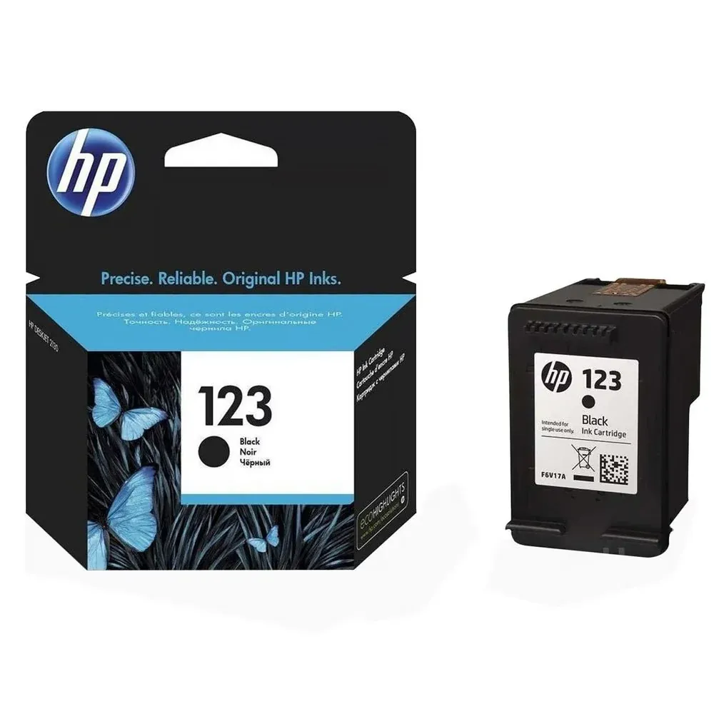 HP #123 F6V17 & F6V16 Original Ink Cartridge — BLACK